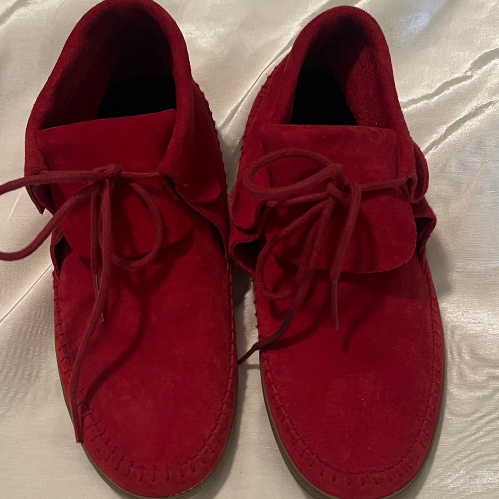 Vans Red Suede Moccasins for Women